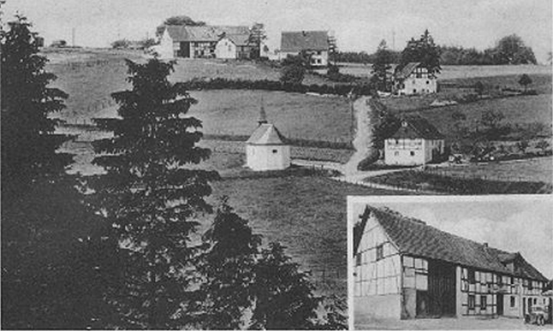Die Hubertus-Kapelle in Weuspert unterhalb von Faulebutter um 1930 (Bild aus dem Archiv des Landgasthofes Rademacher)